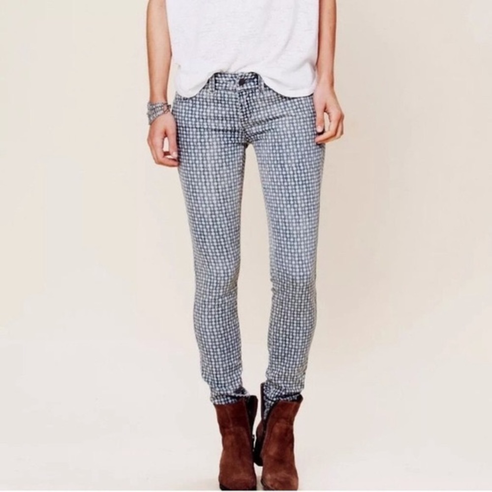 Free People Diamond Checkered Jeans
